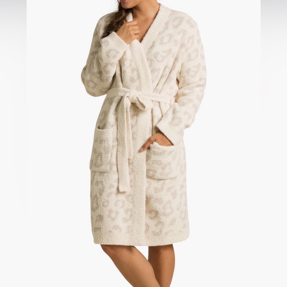 Barefoot Dreams leopard cream robe size M